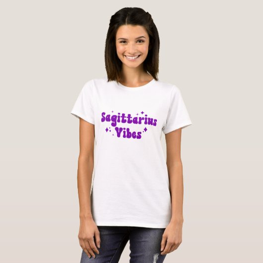 T-shirt Sagittarius Vibes Zodiaque Astrologie Étoiles viol (Devant entier)