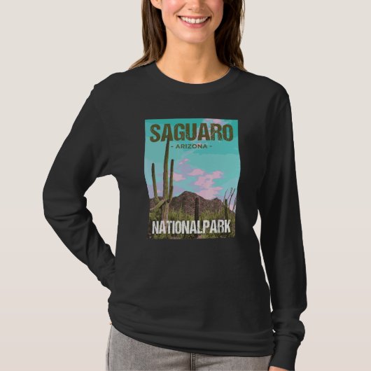 T-shirt Saguaro National Park Arizona Poster Design (Devant)