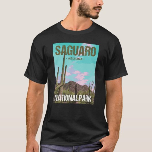 T-shirt Saguaro National Park Arizona Poster Design (Devant)