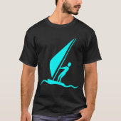 T-shirt Sailboarding - Cyan (Devant)