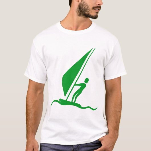 T-shirt Sailboarding - Vert Gris (Devant)