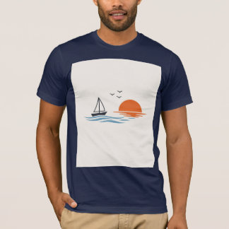 T-shirt Sailboat Sunset Minimal
