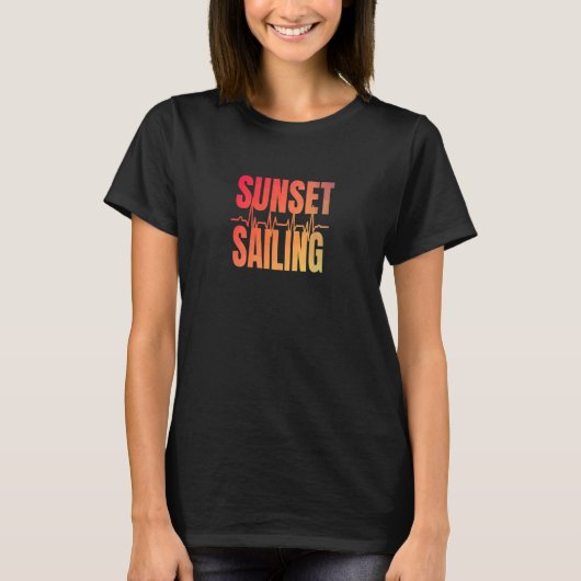 T-shirt Sailing Sunset Graphic Voilier Vintage Voilier (Devant)