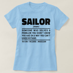 T-shirt Sailor Noun Définition Seaman Crew Cool nautique