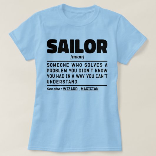 T-shirt Sailor Noun Définition Seaman Crew Cool nautique (Design devant)