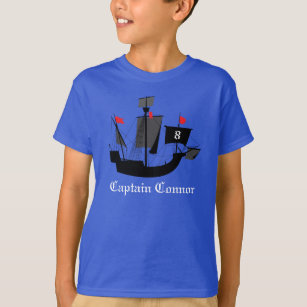 T-shirt Sailor Pirate Boys Anniversaire T Chemise Bleu