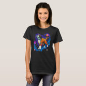 T-shirt Saint Bernard Chien dans l'espace (Devant entier)