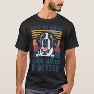 T-shirt Saint Bernard Chien Papa Maman Hommes Femmes