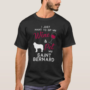 T-shirt Saint Bernard Chien Propriétaire de vin Noël Anniv
