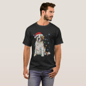 T-shirt Saint Bernard Chien Santa Chapg Arbre de Noël Lumi (Devant entier)