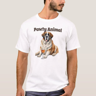 T-shirt Saint Bernard Chig Pawty Animal