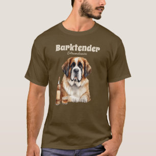 T-shirt Saint Bernard Dog Barktender Extraordinair