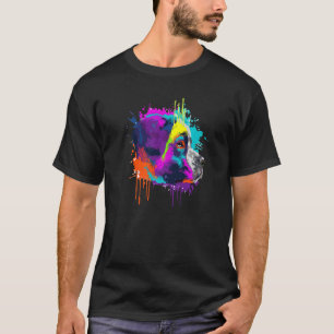 T-shirt Saint Bernard Dog Splash Art coloré Premium