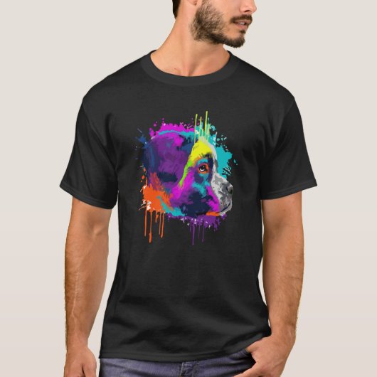 T-shirt Saint Bernard For Dog Colorful (Devant)