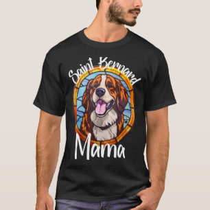 T-shirt Saint Bernard Mama Chien Maman Chiot Coloré Fourru