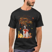 T-shirt Saint Bernard Maple Tree Thanksgiving Day mignon c (Devant)