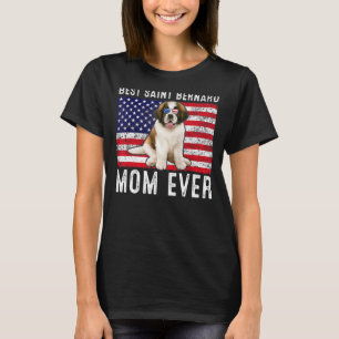 T-shirt Saint Bernard Mom Usa American Flag Dog Owg
