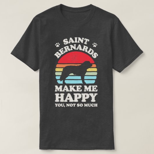 T-shirt Saint Bernards me rendent heureux Sunset Retro pou (Design devant)