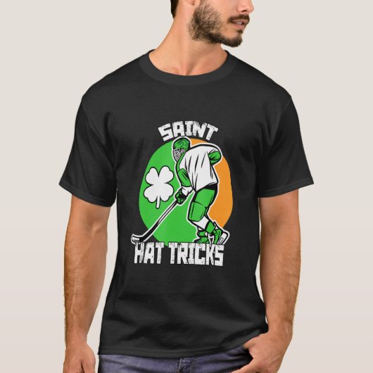 T-shirt Saint Casquette Tricks Hockey Shamrock St patrick  (Devant)