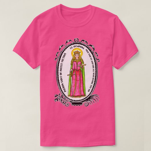 T-shirt Saint Dymphna Purity Lily Patron Saint Mental Heal (Design devant)