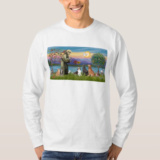 T-shirt Saint Fraancis - 3 chiens, 2 chats +++ (Devant)
