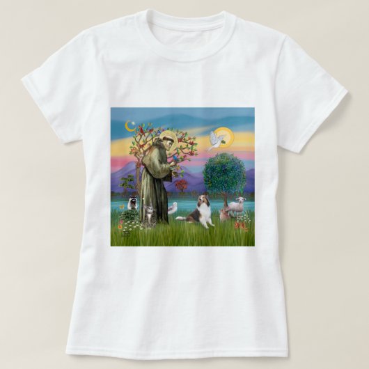 T-shirt Saint François avec Animaux - personnalisable (Design devant)