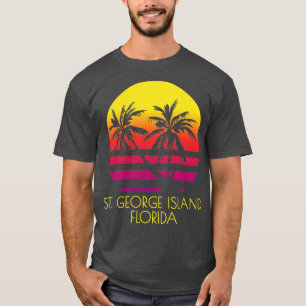 T-shirt Saint George Island Floride Vintage Tropical Sunse