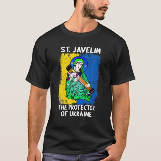 T-shirt Saint Javelin Protector Of Ukraine Support Ukraine (Devant)