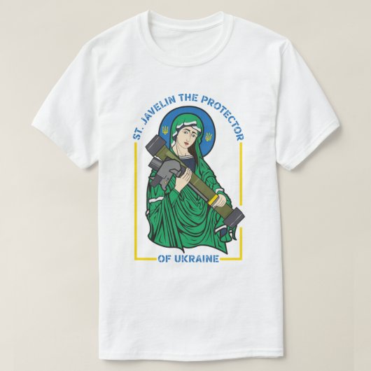 T-shirt Saint Javelin The Protector of Ukraine - St. Javel (Design devant)