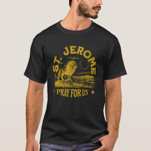 T-shirt Saint Jérôme et l'épine catholique du lion dans