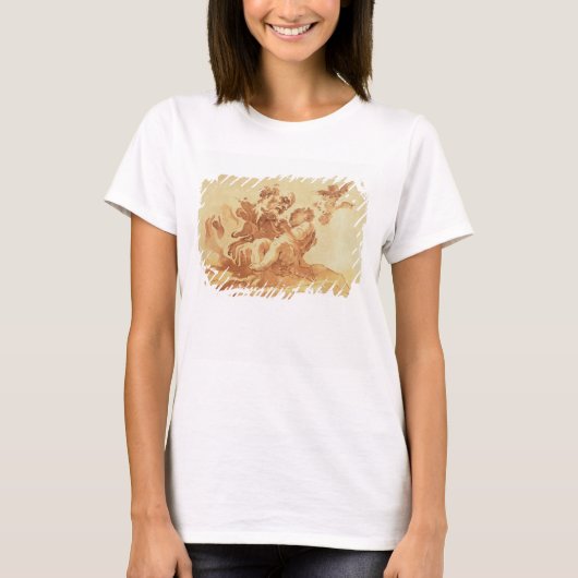 T-shirt Saint Joseph adorant le Christ Enfant (stylo, encr (Devant)
