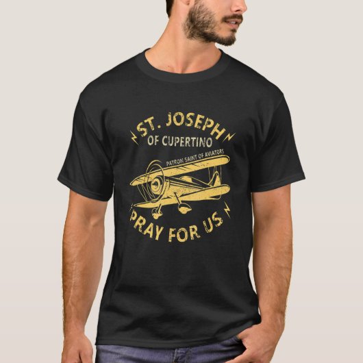 T-shirt Saint Joseph De Cupertino Patron Saint Des Pilotes (Devant)