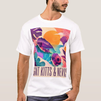 T-shirt Saint-Kitts-et-Nevis Collage contemporain des Cara