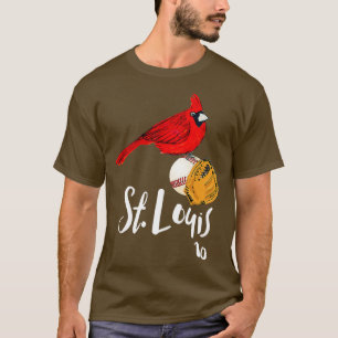 T-shirt Saint Louis Cardinal Rouge Numéro 10 Baseball Art