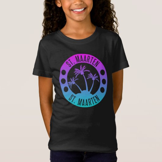 T-Shirt Saint-Martin Blue Gradient Sint Martin (Devant)