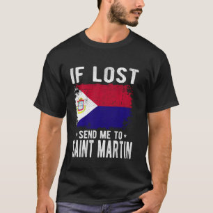 T-shirt Saint Martin Drapeau Souvenir - Si perdu envoyez-m