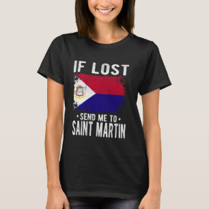 T-shirt Saint Martin Drapeau Souvenir - Si perdu envoyez-m