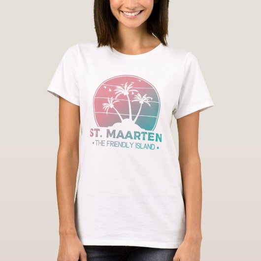 T-shirt Saint-Martin | Sint Martin Retro Gradient (Devant)