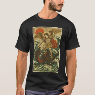 T-shirt Saint Michel Archange Dragon Style Japonais Cathol