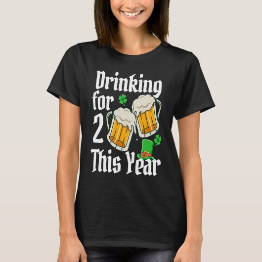 T-shirt Saint Patrick 2023 Grossesse Boire pour 2 D (Devant)