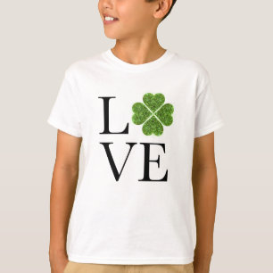 T-shirt Saint Patrick   Amour   shamrock de parties scinti