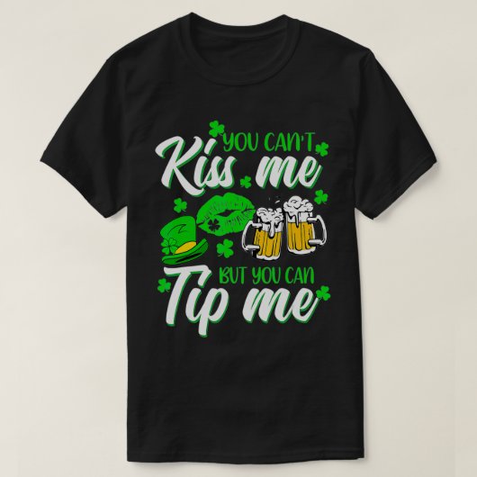 T-shirt Saint-Patrick Fête Chanceuse Shamrock Serveuse Bar (Design devant)