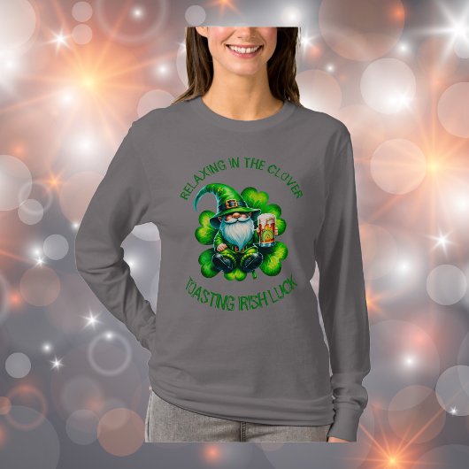T-shirt Saint Patrick Gnome mignonne avec bière |