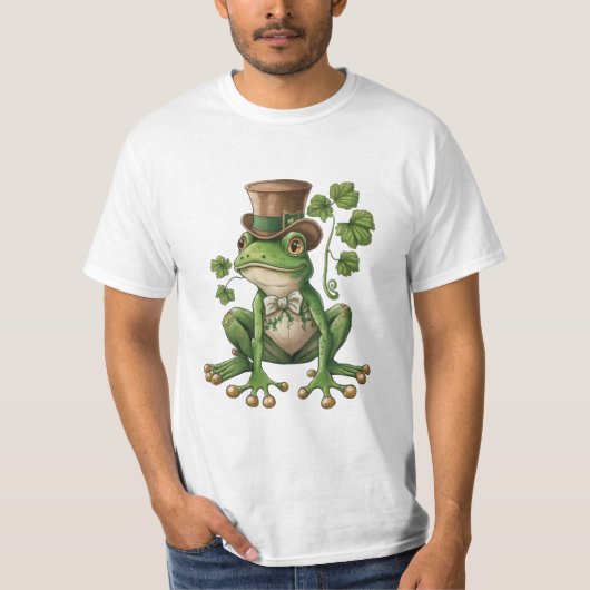 T-shirt Saint Patrick - Grenouille Chapeau irlandais (Devant)