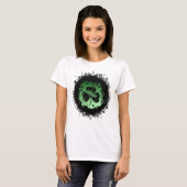 T-shirt Saint-Patrick grunge-goth trèfle (Devant entier)