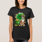 T-shirt Saint Patrick Jour Leprechaun Boxer Chien Shamrock (Devant)