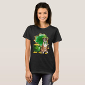 T-shirt Saint Patrick Jour Leprechaun Boxer Chien Shamrock (Devant entier)
