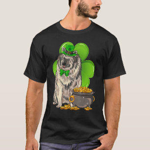 T-shirt Saint Patrick Keeshond Shamrock chien animal de co