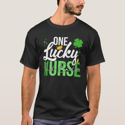 T-shirt Saint Patrick s Day Ped Endo One Lucky Nurse (Devant)