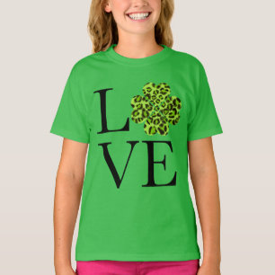T-shirt Saint Patrick shamrock de guépard vert